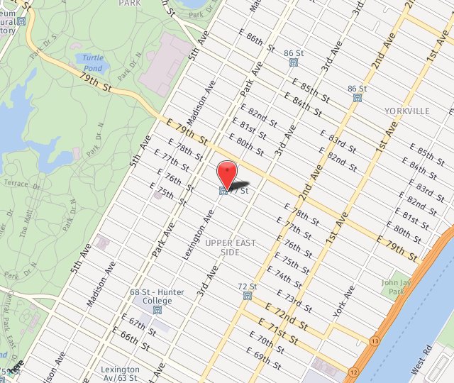 Location Map: 150 East 77th Street New York, NY 10075